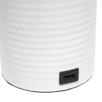 All the Rages Black And White Hammered Usb Table Lamp