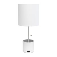 All the Rages Black And White Hammered Usb Table Lamp