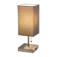 All the Rages Brushed Nickel And Brass Petite Stick Table Lamp