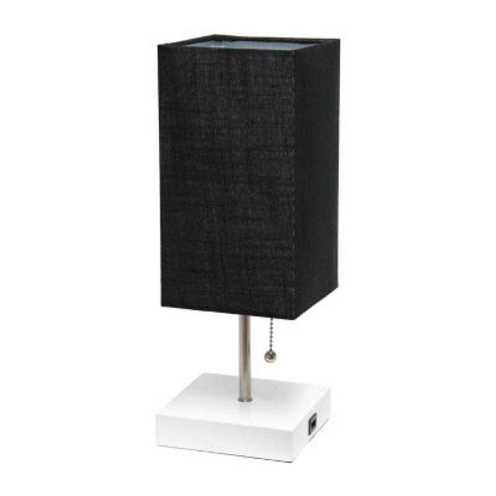 All the Rages Brushed Nickel And Brass Petite Stick Table Lamp