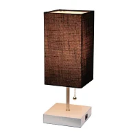 All the Rages Brushed Nickel And Brass Petite Stick Table Lamp