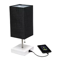All the Rages Brushed Nickel And Brass Petite Stick Table Lamp
