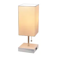 All the Rages Brushed Nickel And Brass Petite Stick Table Lamp
