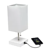 All the Rages Brushed Nickel And Brass Petite Stick Table Lamp