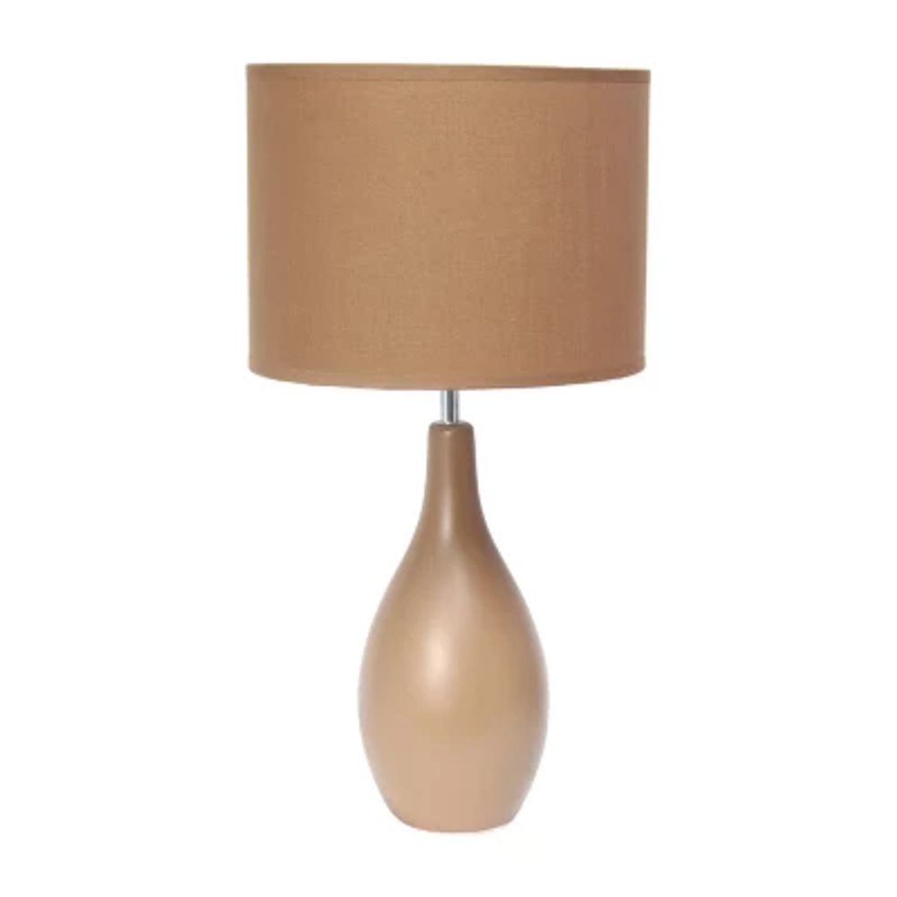 Oval Bowling Pin Base Ceramic Table Lamp