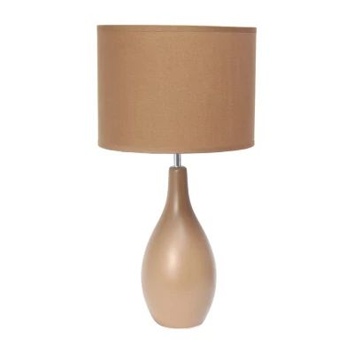 Oval Bowling Pin Base Ceramic Table Lamp