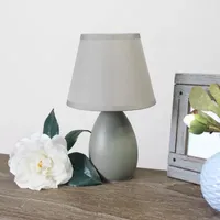 Simple Designs Mini Egg Oval Ceramic Table Lamp 2Pk Set