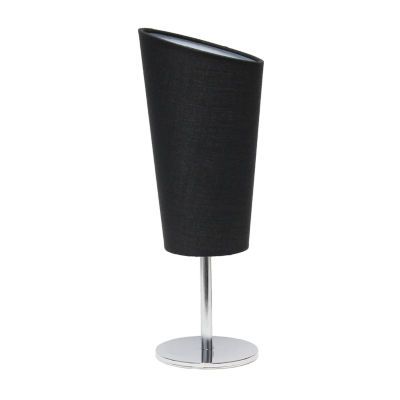 All the Rages Black Mini Chrome With Angled Shade Table Lamp