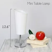 All the Rages Black Mini Chrome With Angled Shade Table Lamp