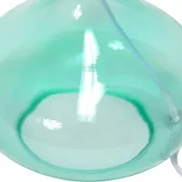 Simple Designs Glass Raindrop Table Lamp with Fabric Shade