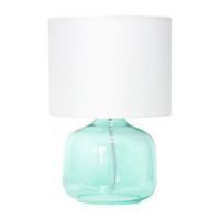 Simple Designs Glass Table Lamp with Fabric Shade