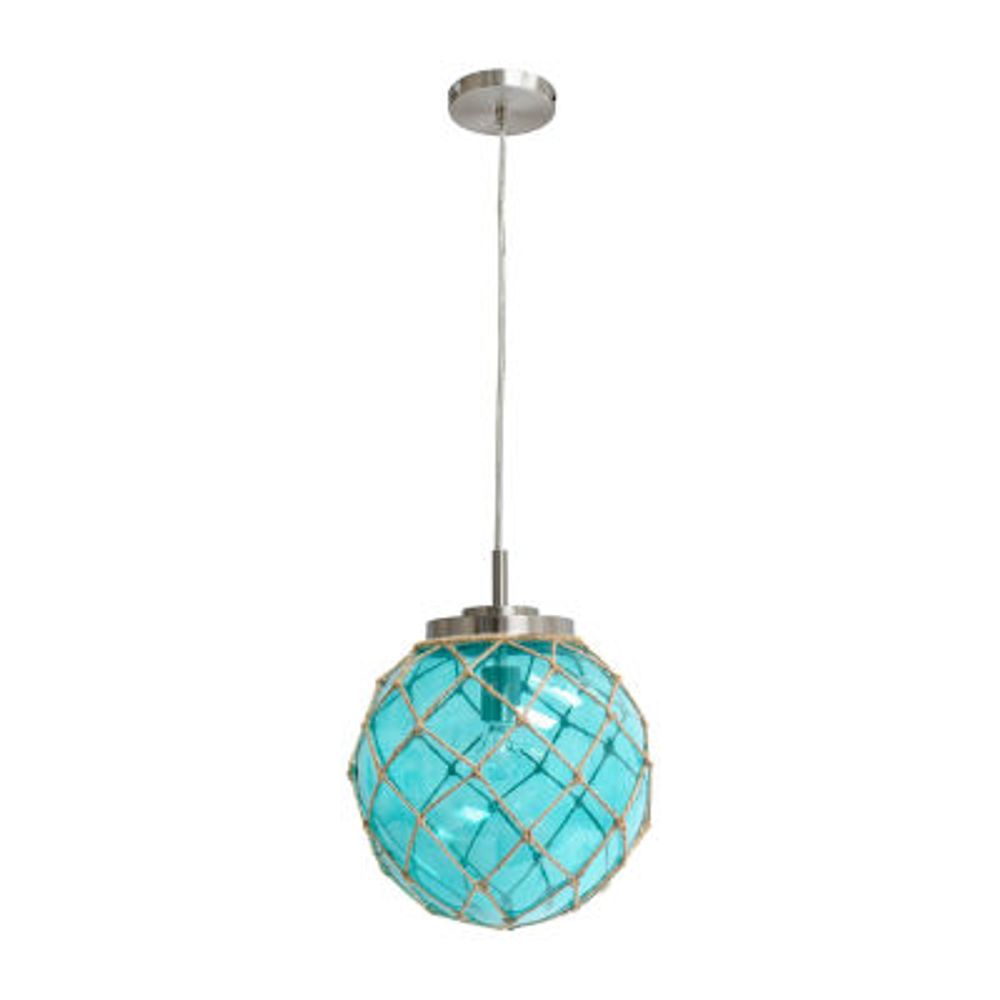 All the Rages Aqua Glass Buoy Hanging Pendant Light