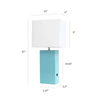 Modern Leather Table Lamp with USB