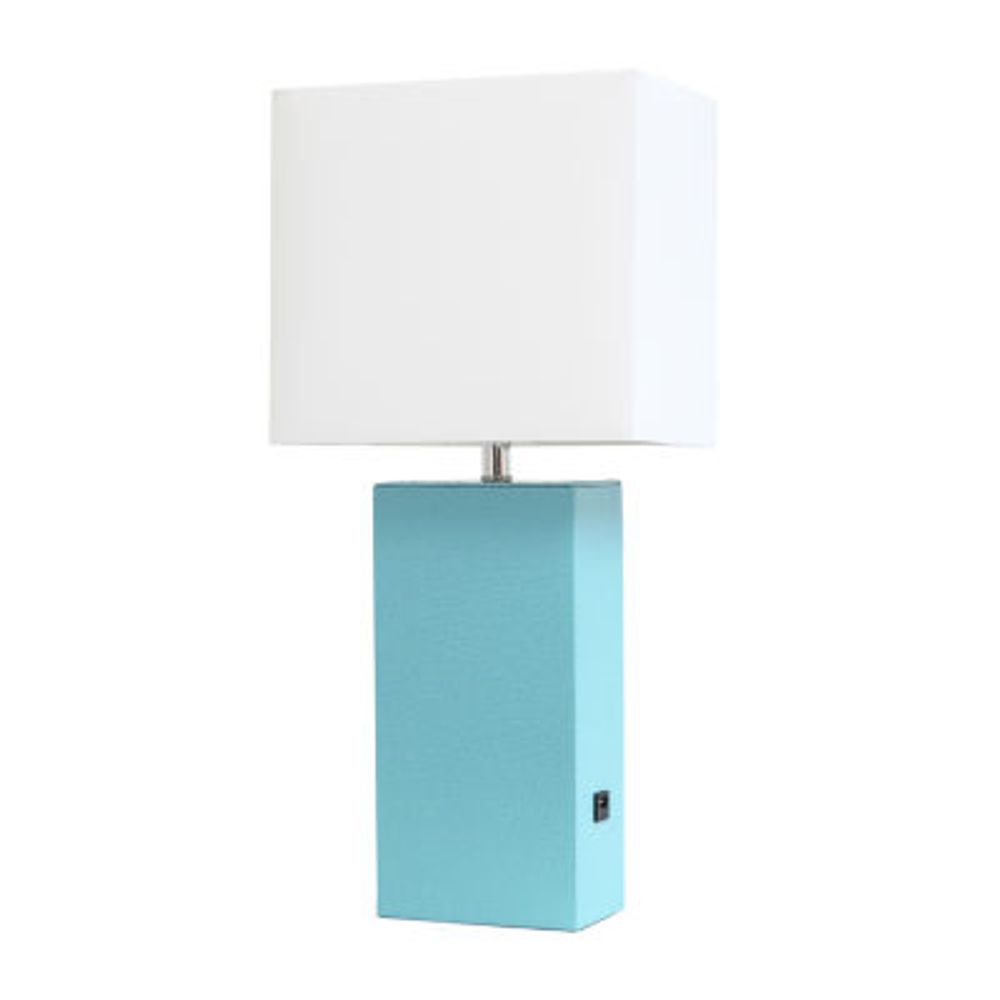 Modern Leather Table Lamp with USB