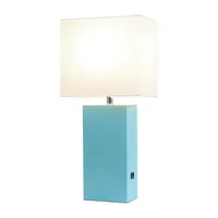 Modern Leather Table Lamp with USB