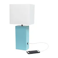 Modern Leather Table Lamp with USB