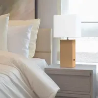 Modern Leather Table Lamp with USB