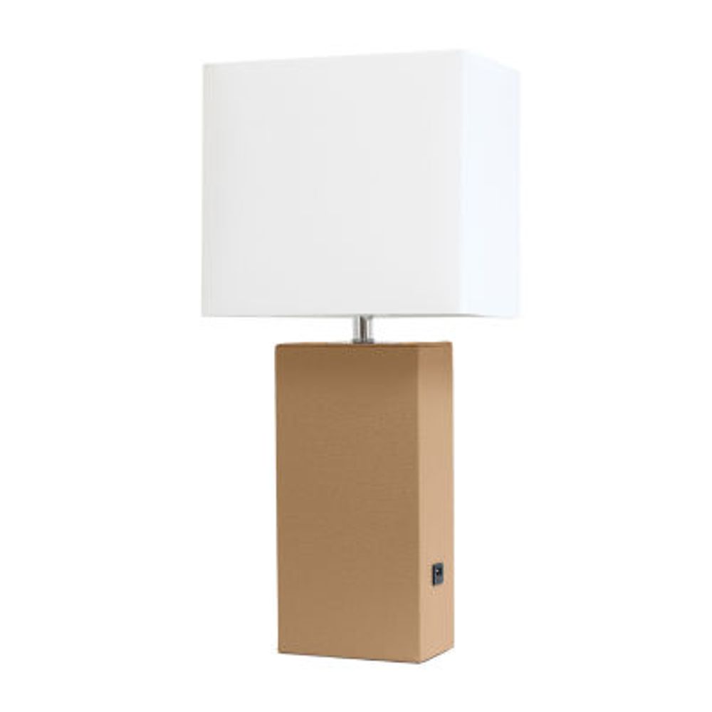 Modern Leather Table Lamp with USB