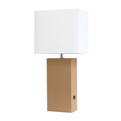 Modern Leather Table Lamp with USB