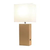 Modern Leather Table Lamp with USB