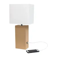 Modern Leather Table Lamp with USB