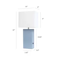 Modern Leather Table Lamp with USB