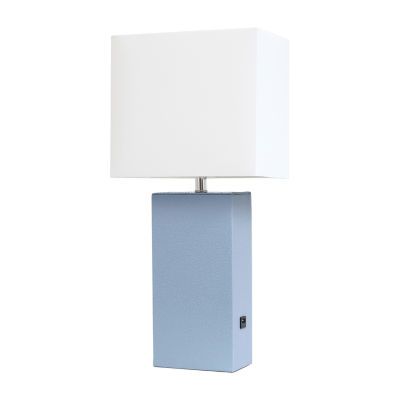 Modern Leather Table Lamp with USB