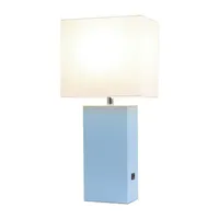 Modern Leather Table Lamp with USB