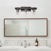All the Rages 3-Light Vanity With Restored Wood Look Light