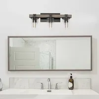 All the Rages 3-Light Vanity With Restored Wood Look Lights