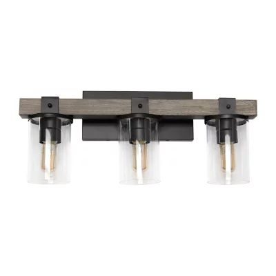 All the Rages 3-Light Vanity With Restored Wood Look Lights
