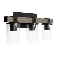 All the Rages 3-Light Vanity With Restored Wood Look Lights
