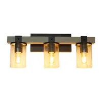 All the Rages 3-Light Vanity With Restored Wood Look Lights
