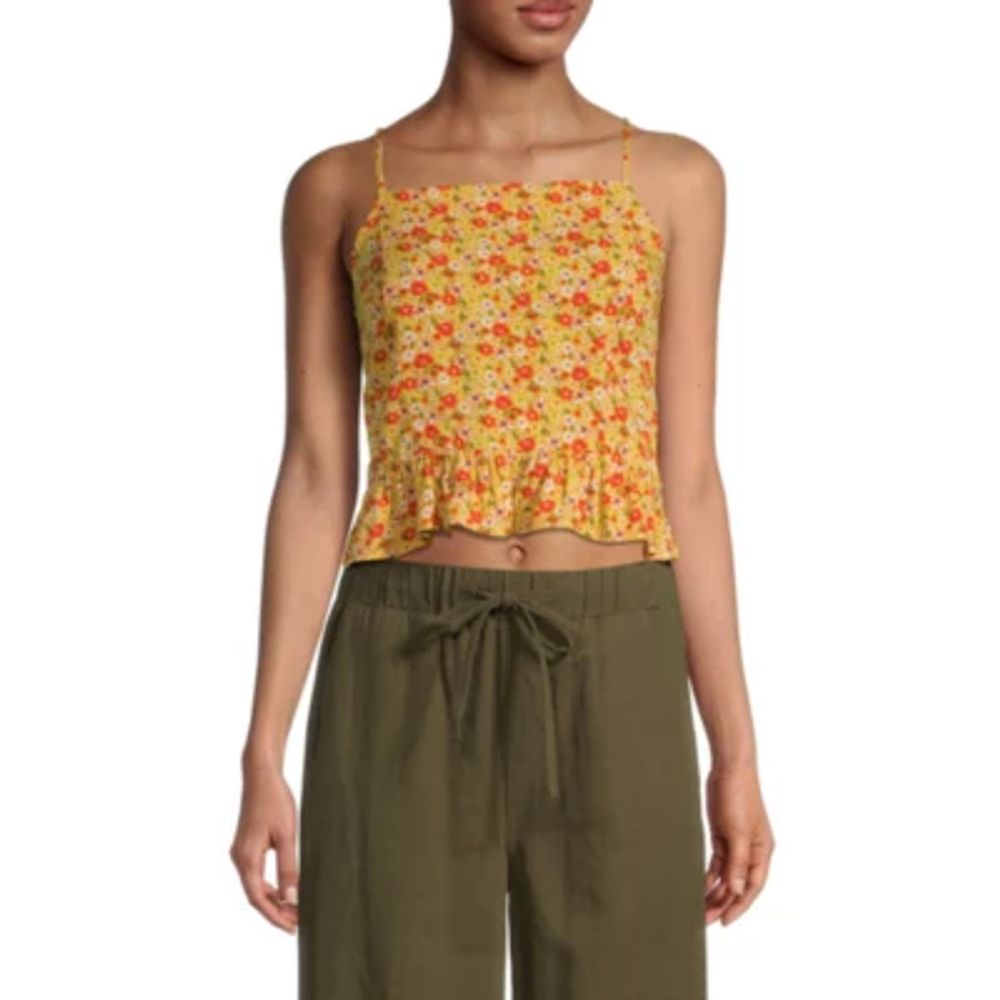 Arizona Womens Juniors Square Neck Sleeveless Tank Top