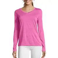 Hanes Cool-DRI Women's V-Neck Performance Long-Sleeve T-Shirt