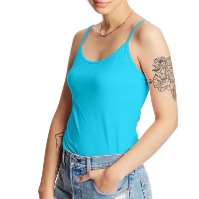 Hanes Women's Stretch Cotton Cami With Built-In Shelf Bra