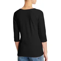 Hanes Womens Round Neck 3/4 Sleeve T-Shirt