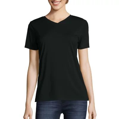 Hanes Womens Cool-DRI V Neck Short Sleeve Performance T-Shirt