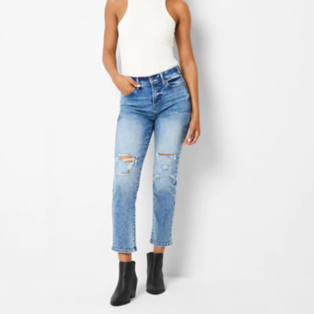 a.n.a Tall Womens High Rise Straight Leg Jean