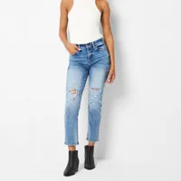 a.n.a Tall Womens High Rise Straight Leg Jean