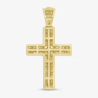 Mens /4 CT. T.W. Natural Diamond 10K Gold Cross Pendant