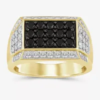 Mens 1 CT. T.W. Mined Diamond 10K Gold Round Fashion Ring