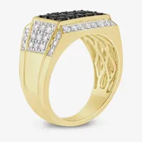 Mens 1 CT. T.W. Mined Diamond 10K Gold Round Fashion Ring