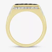 Mens 1 CT. T.W. Mined Diamond 10K Gold Round Fashion Ring