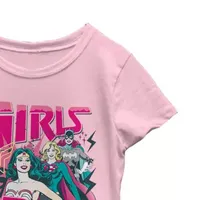 Little & Big Girls Crew Neck Short Sleeve DC Comics Justice League Graphic T-Shirt
