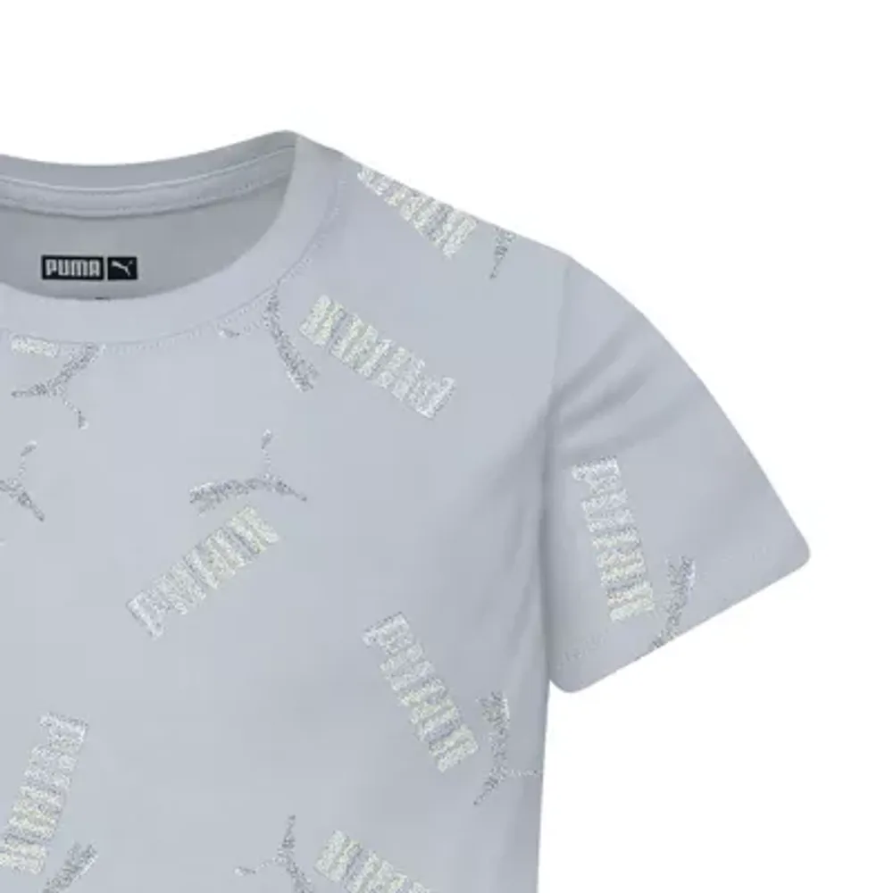 PUMA Big Girls Crew Neck Short Sleeve Graphic T-Shirt