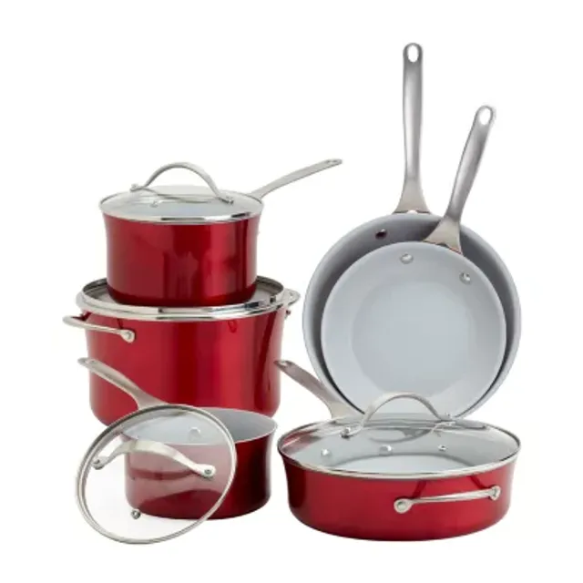 KitchenAid 10-pc. Stainless Steel Cookware Set, Color: Silver - JCPenney