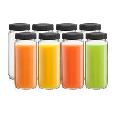 Joyjolt Reusable Glass Juice With Lids 16oz 8-pc. Food Container