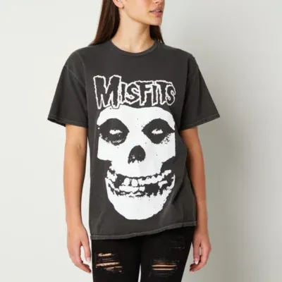 Juniors Misfits Womens Round Neck Short Sleeve Oversized Graphic T-Shirt