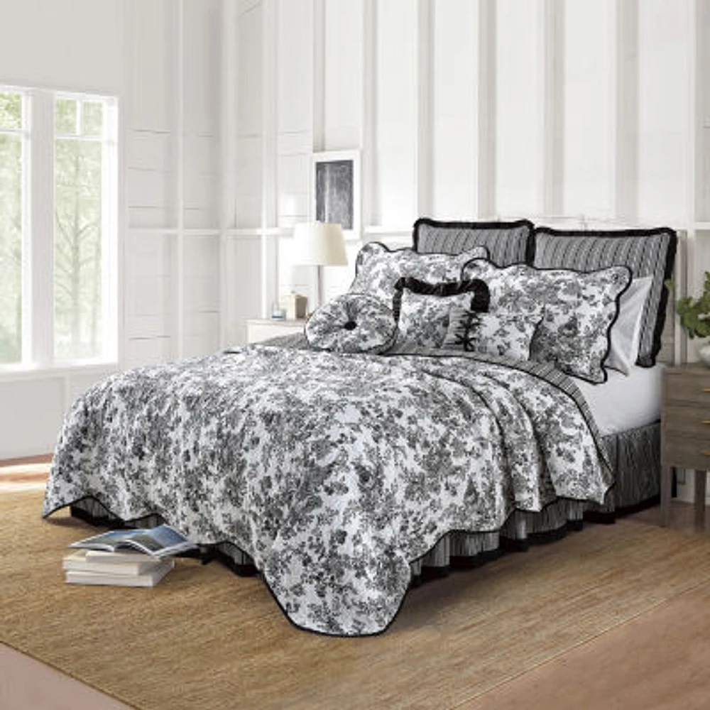 Laurel Manor Toile Garden Cotton Bedspread